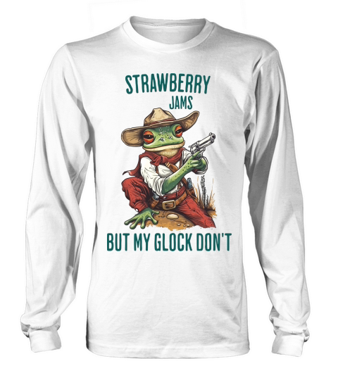 Frog Png Starwberry jams Long sleeved Unisex