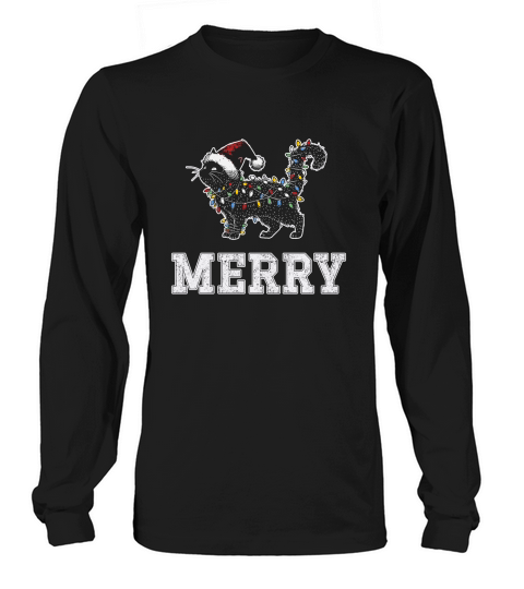 MERRY CAT WRAPPED BY CHRISTMAS LIGHTS D Color 5 Long sleeved Unisex