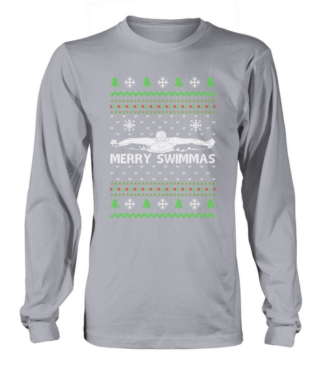 Merry swimmas ugly Christmas Long sleeved Unisex