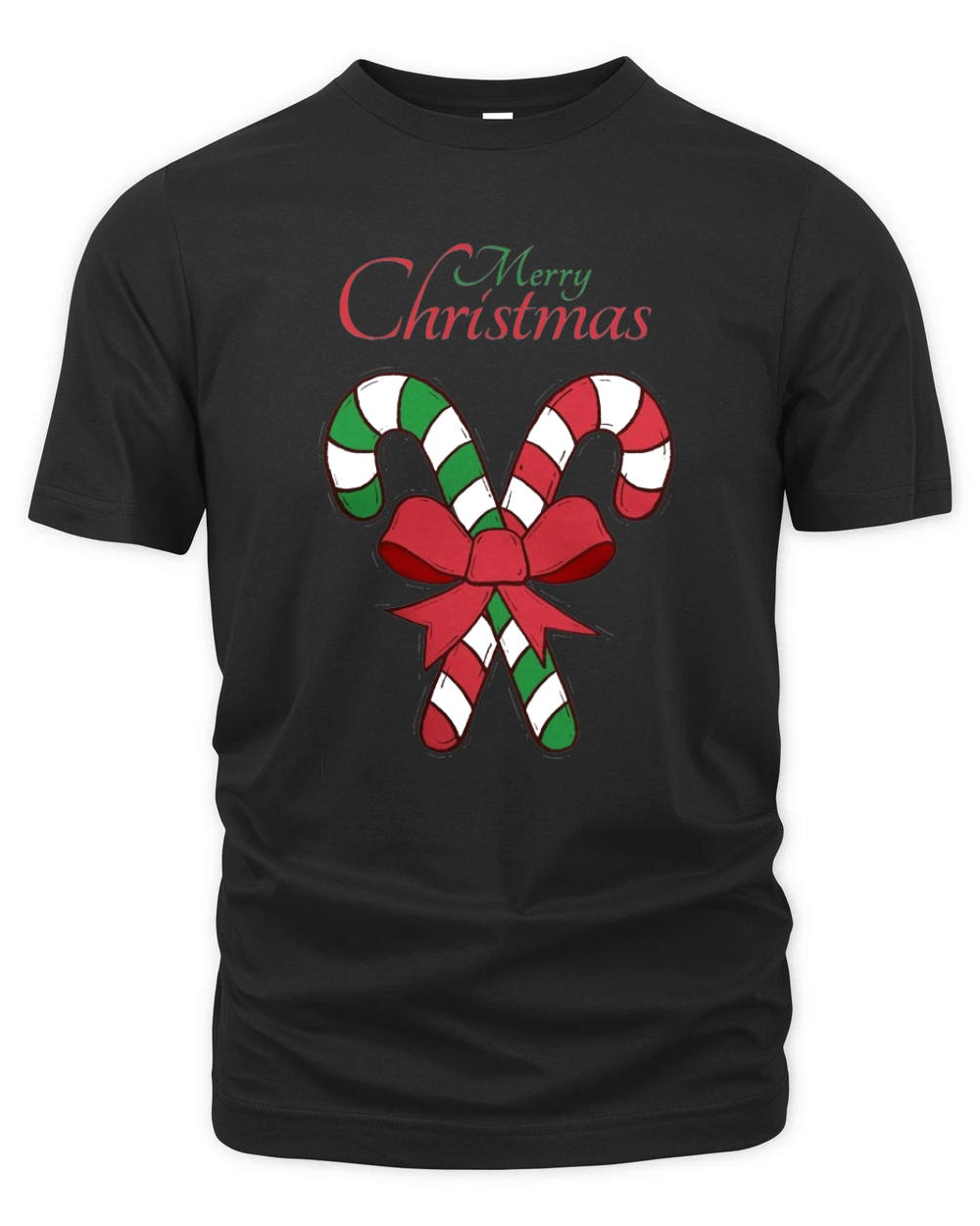 Merry Christmas Candy Canes Organic Unisex T-shirt