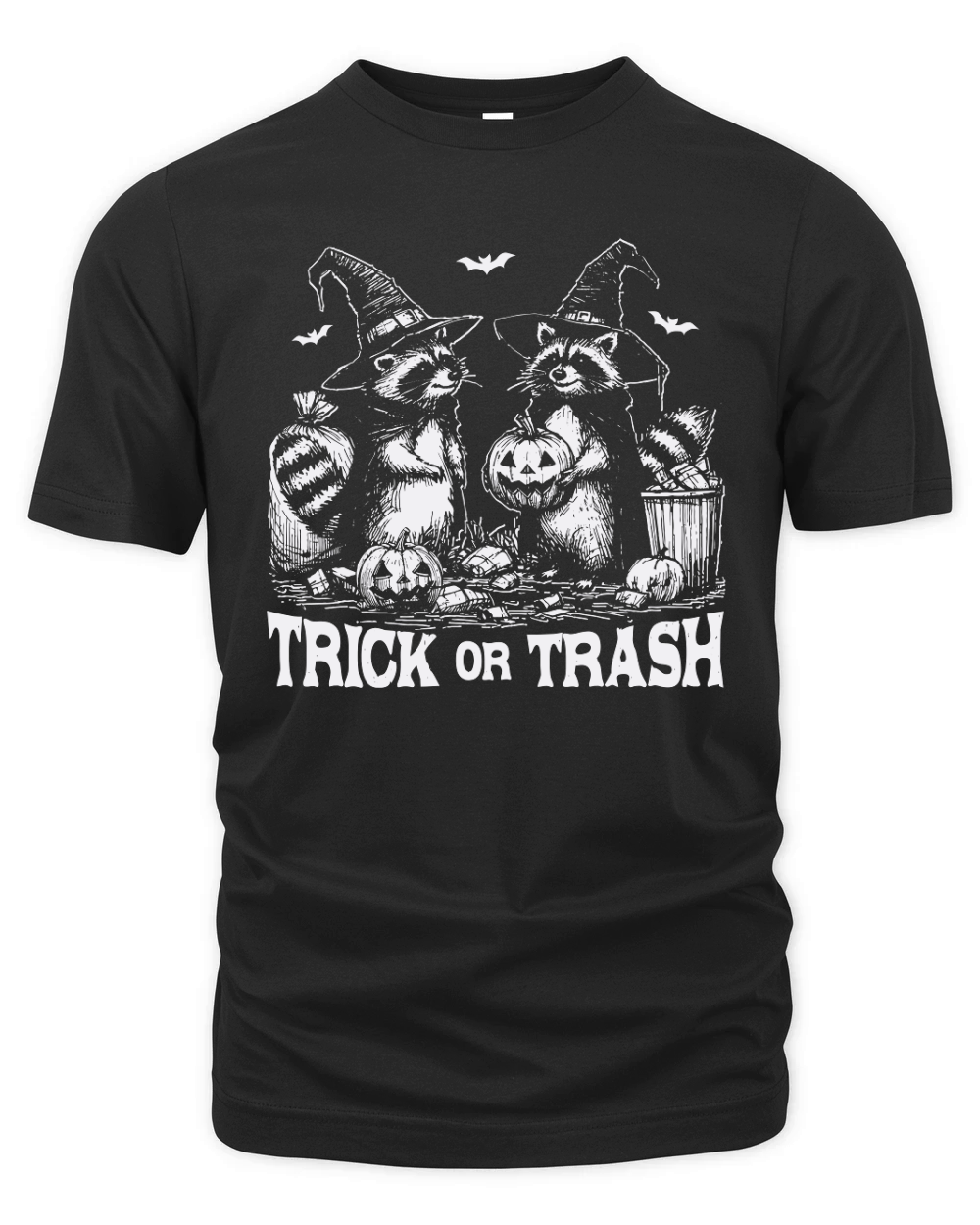 Trick Or Trash Halloween D White Organic Unisex T-shirt