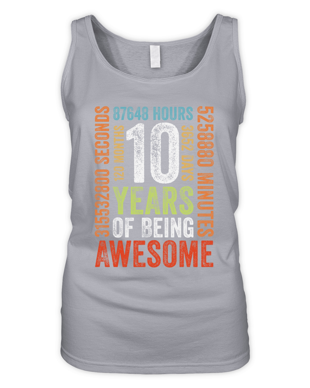 10 Years Old 10th Birthday Gift Vintage Retro 120 Months Organic Women's Tank Top