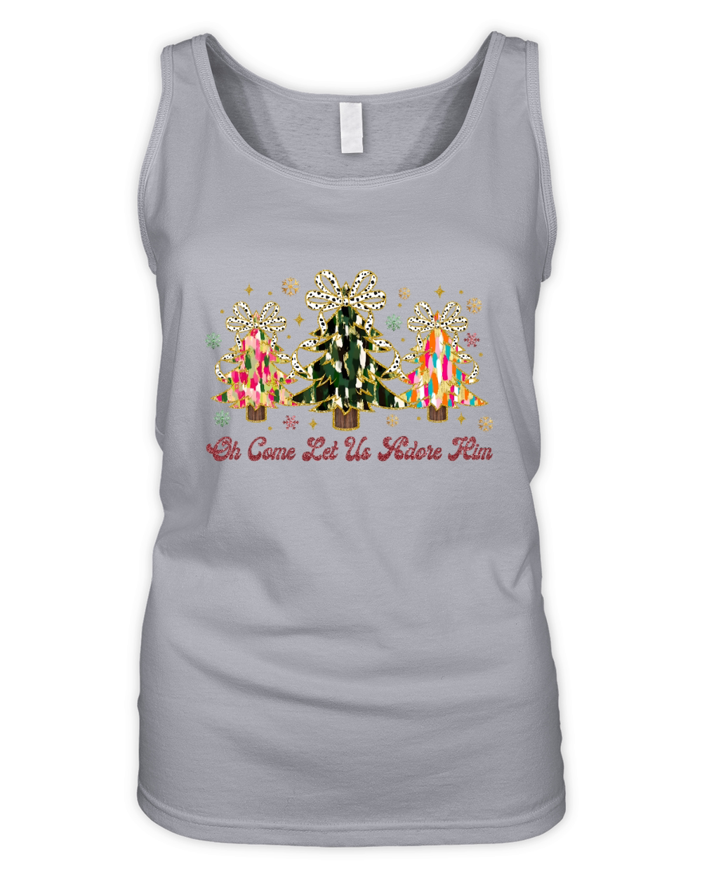 Oh come let us adore him brushstroke Organic Women's Tank Top