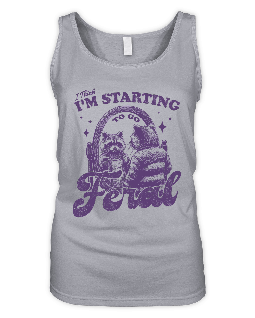Raccoon in Mirror L Violet Organic Women's Tank Top