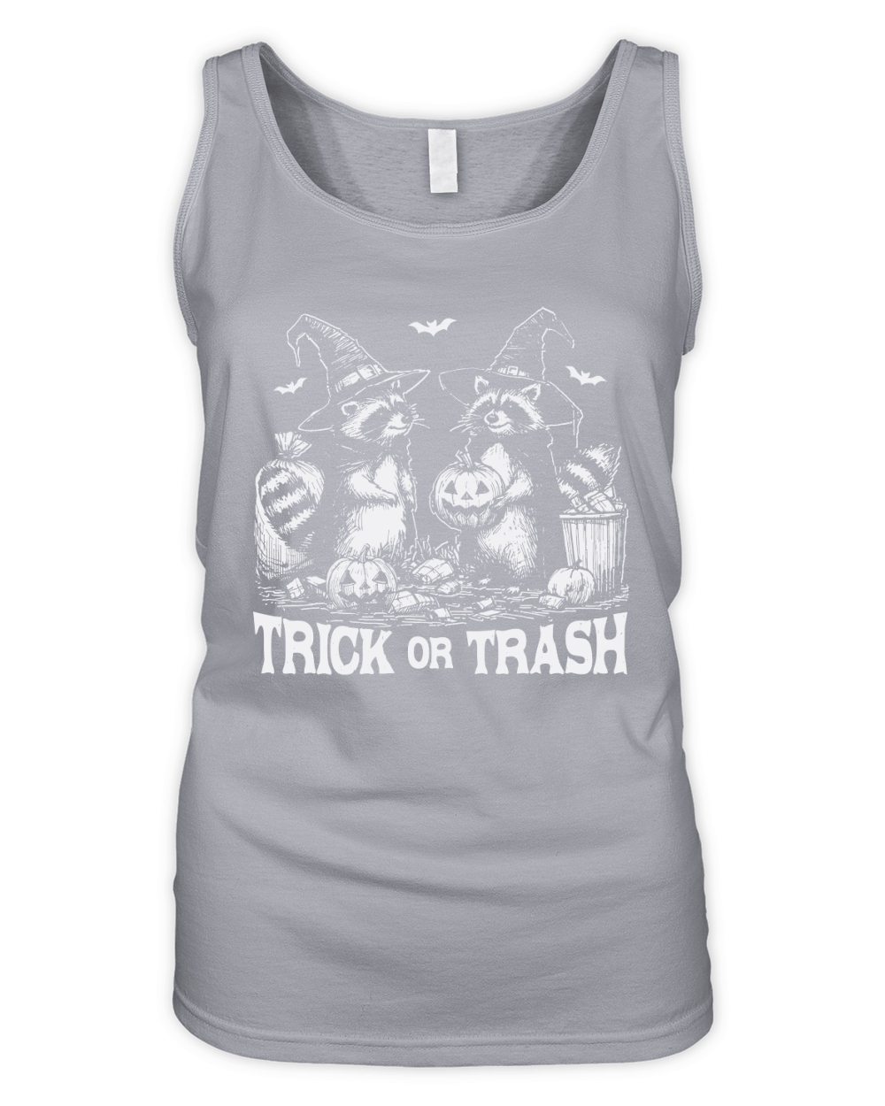 Trick Or Trash Halloween D White Organic Women's Tank Top