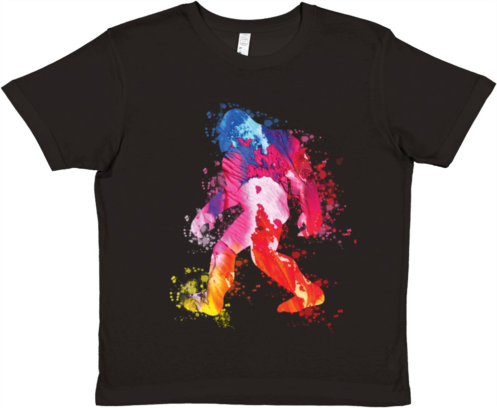 Bigfoot Color Silhouette Sasquatch Art Premium Kids Crewneck T-shirt