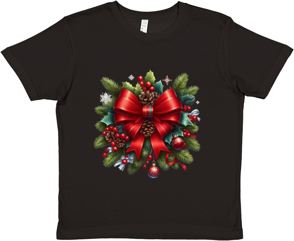 Christmas Coquette Bow Png Clipart (6) Premium Kids Crewneck T-shirt