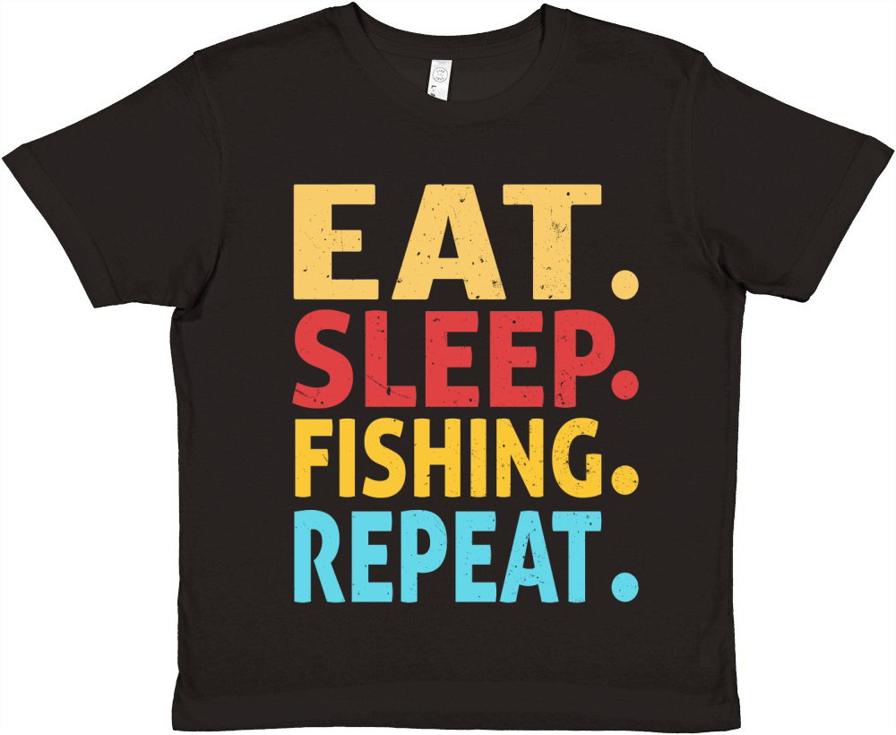 Eat sleep fishing repeat Premium Kids Crewneck T-shirt