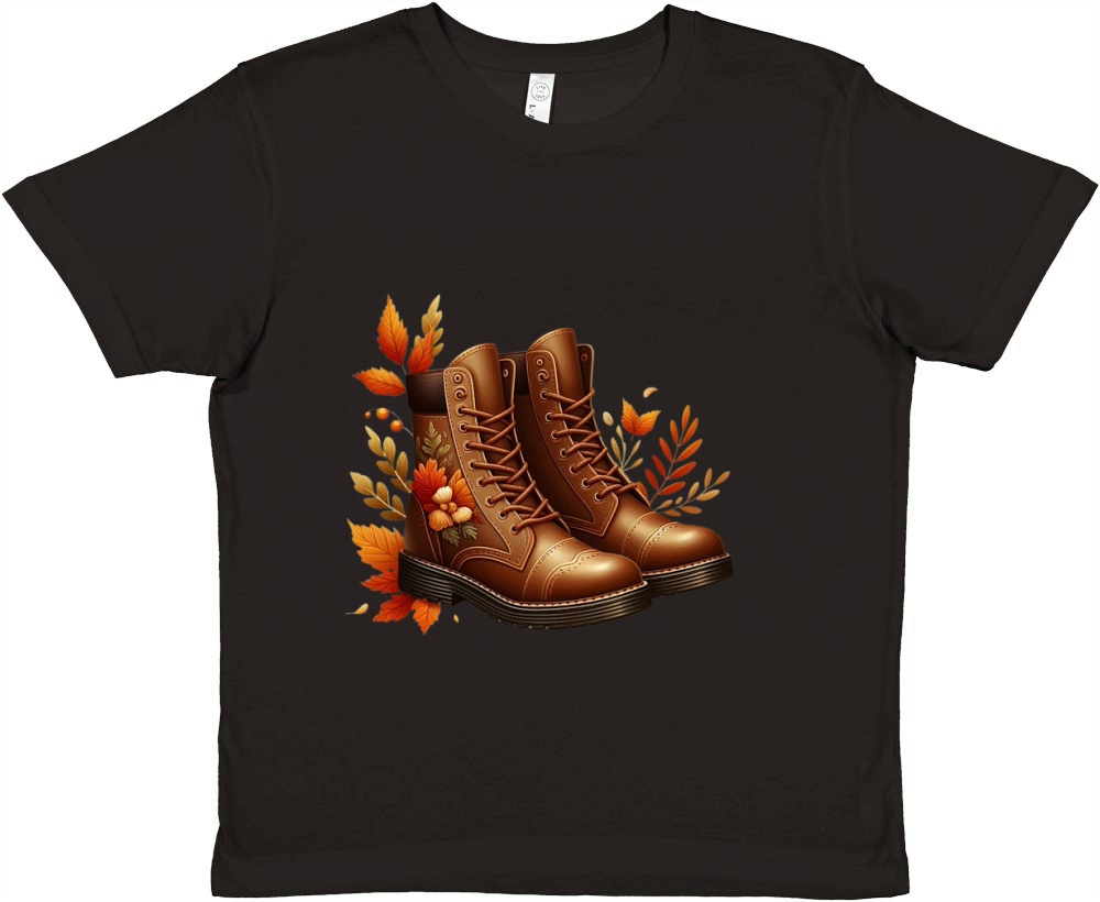 Fall Shoes Autumn Boots Clipart (6) Premium Kids Crewneck T-shirt