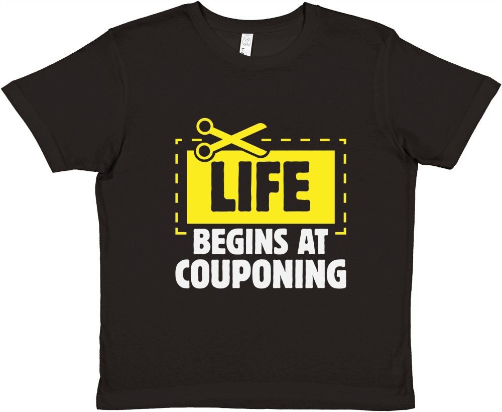 Life begins at Couponing Premium Kids Crewneck T-shirt