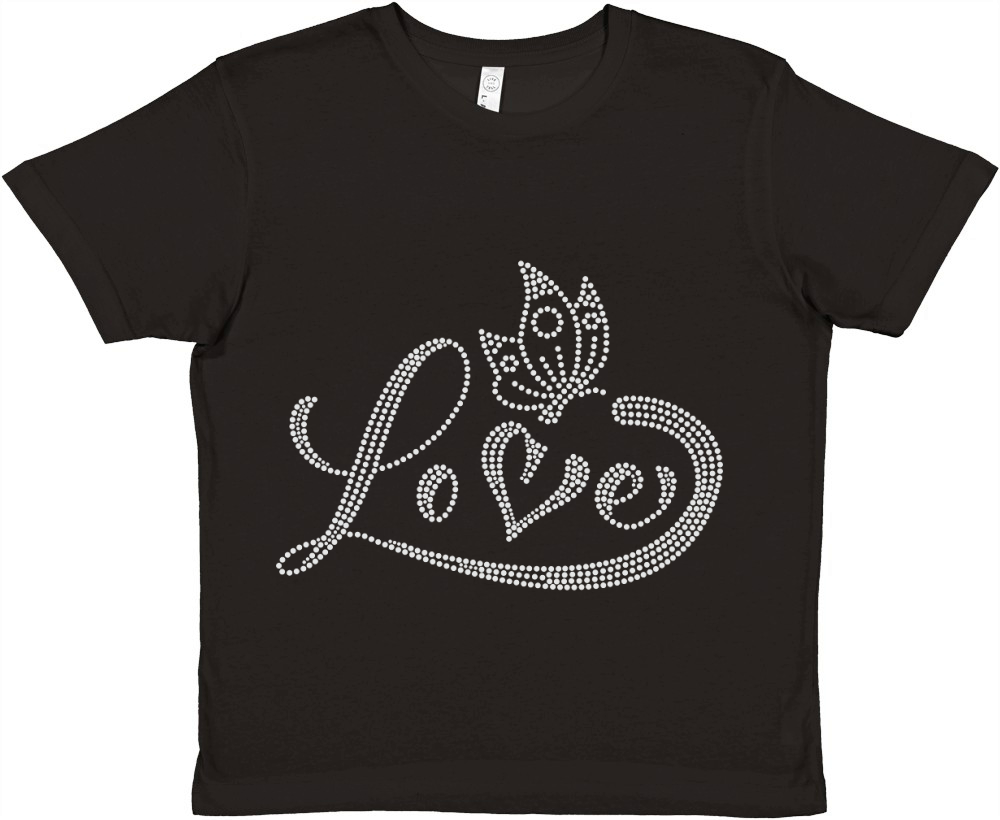 Love Rhinestone Premium Kids Crewneck T-shirt