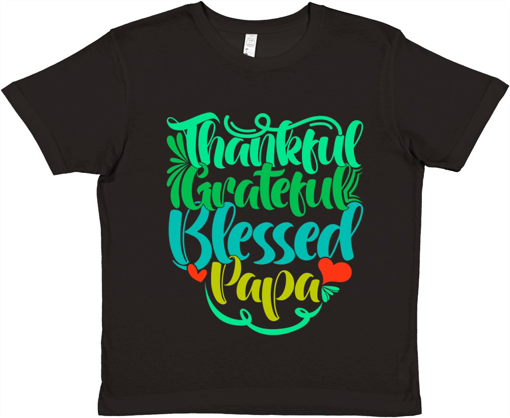 Thankful Grateful Blessed Papa Premium Kids Crewneck T-shirt