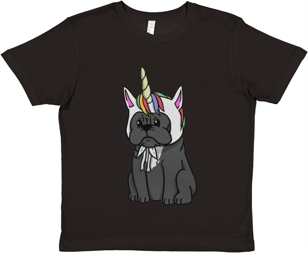 Unicorn French Bulldog Premium Kids Crewneck T-shirt