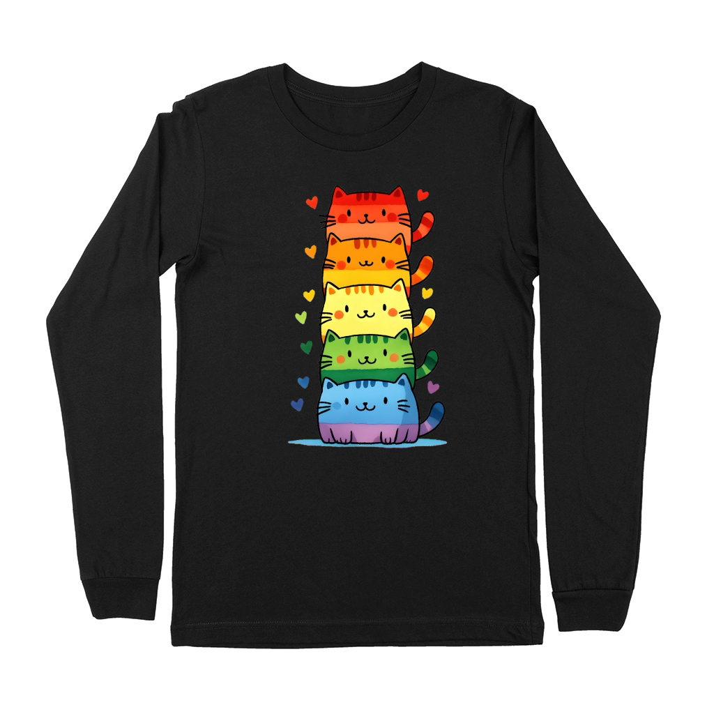 Rainbow Cats Cute Stack Art Premium Long Sleeve