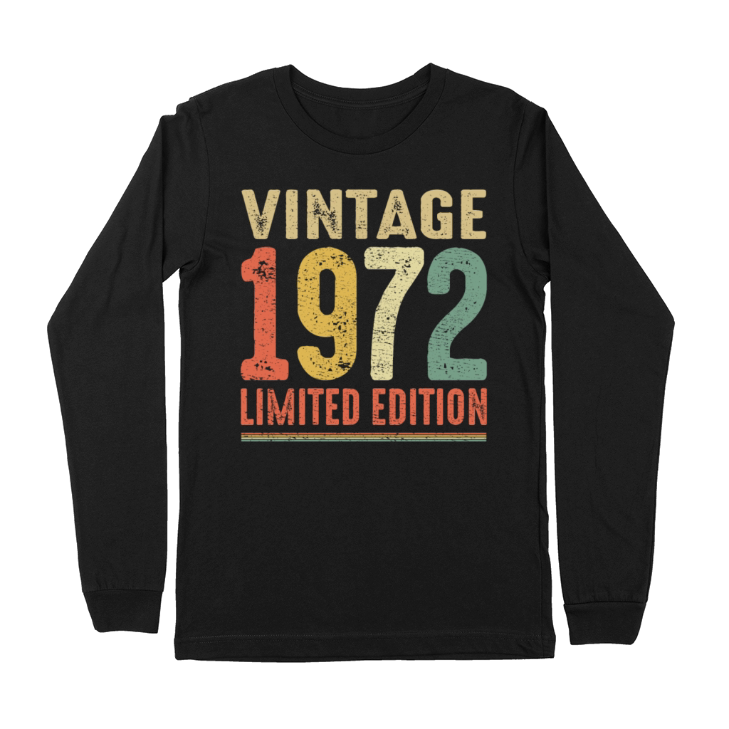 Vintage 1972 Limited Edition 50th Birthday Gift Premium Long Sleeve