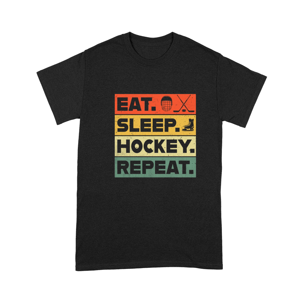 Eat Sleep Repeat Hockey Retro Premium T-shirt