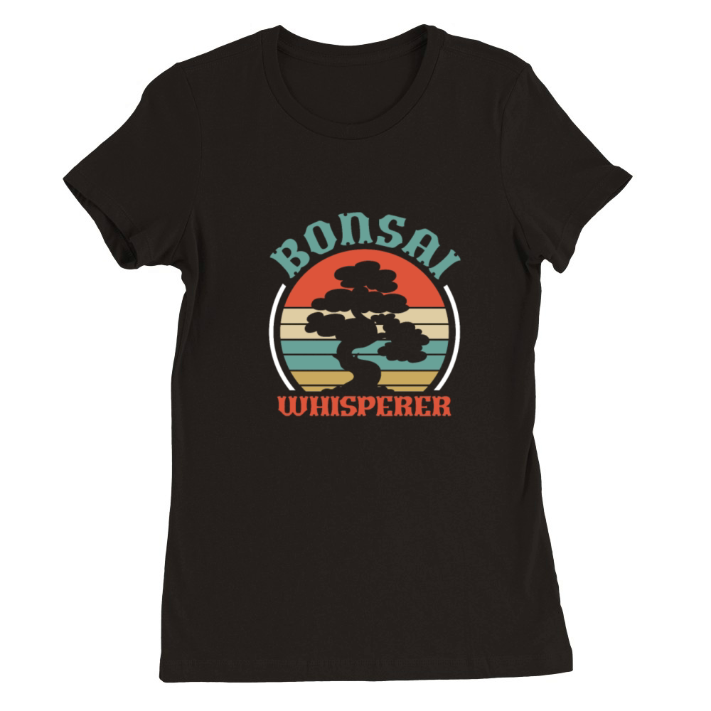 Bonsai Whisperer Retro Vintage Premium Womens Crewneck T-shirt