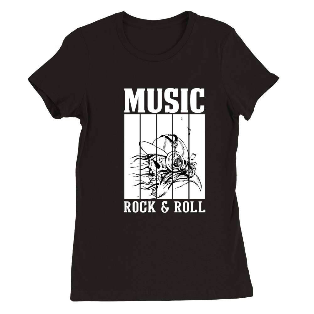 Music rock & roll (3) Premium Womens Crewneck T-shirt