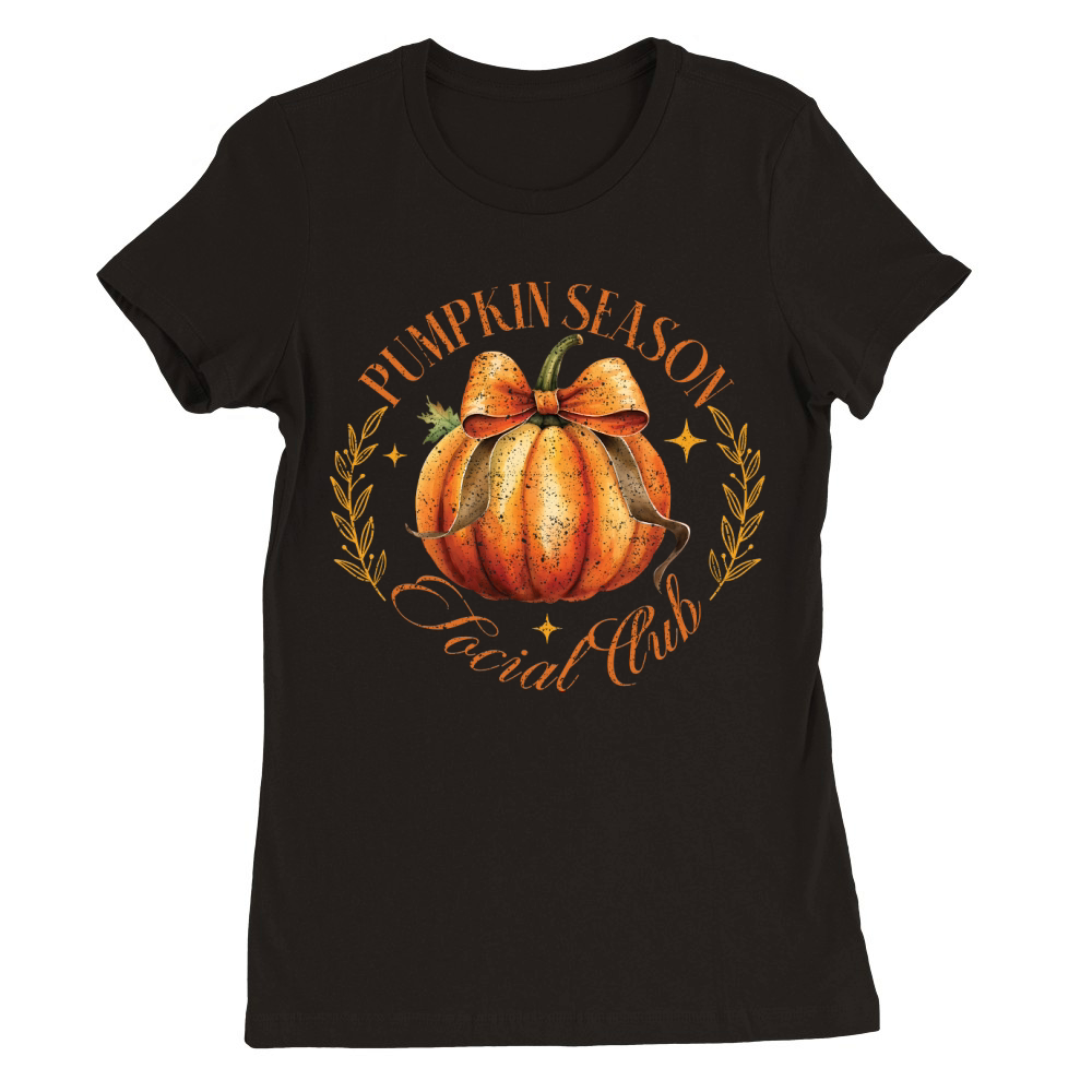 Pumpkin Season Social Club Retro Premium Womens Crewneck T-shirt
