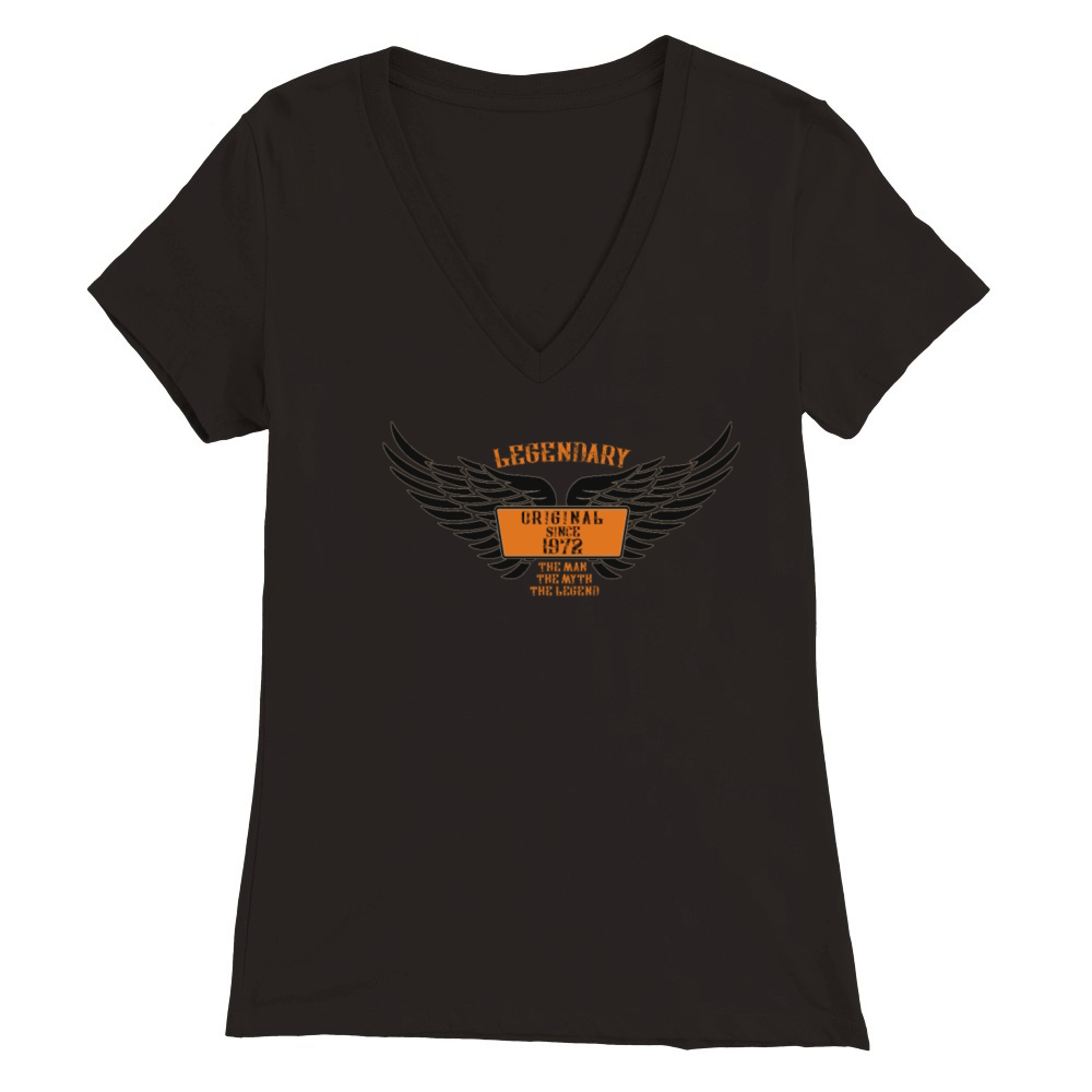 50th Birthday Vintage 1972 Original since 1972 Premium Womens V-Neck T-shirt
