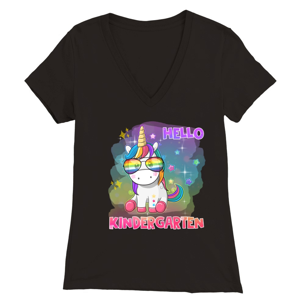 Hello Kindergarten - Back to school Premium Womens V-Neck T-shirt