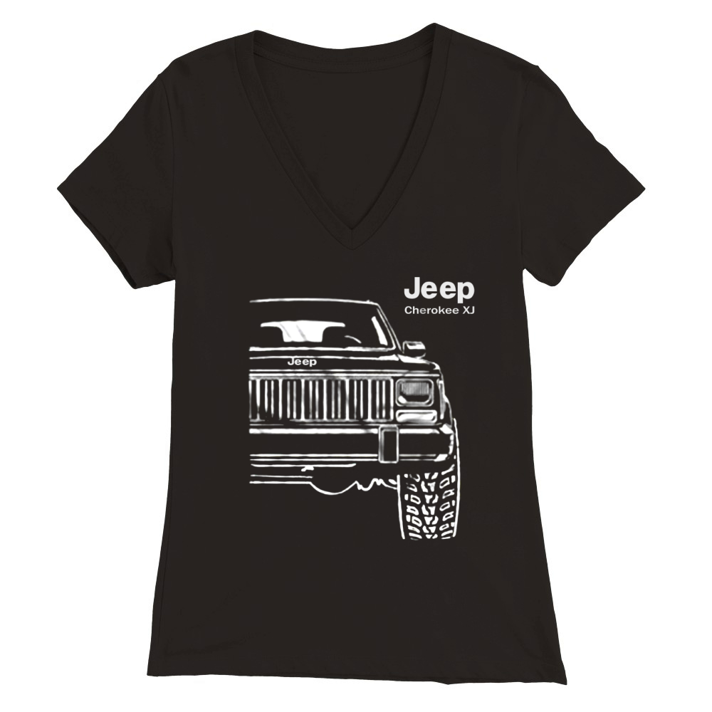 Jeep Chorokee XJ Premium Womens V-Neck T-shirt