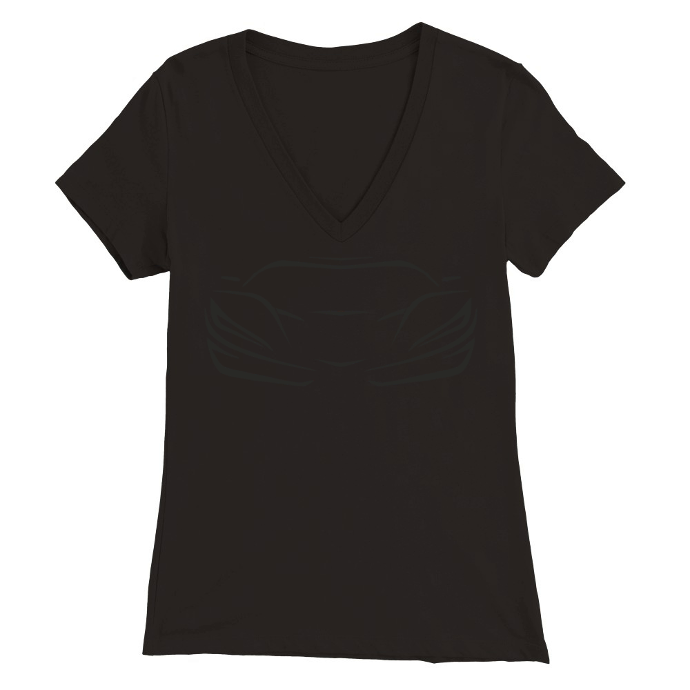 Sportscar Silhouette Premium Womens V-Neck T-shirt