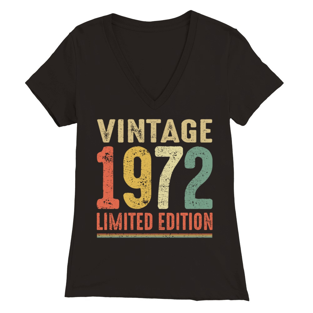 Vintage 1972 Limited Edition 50th Birthday Gift Premium Womens V-Neck T-shirt