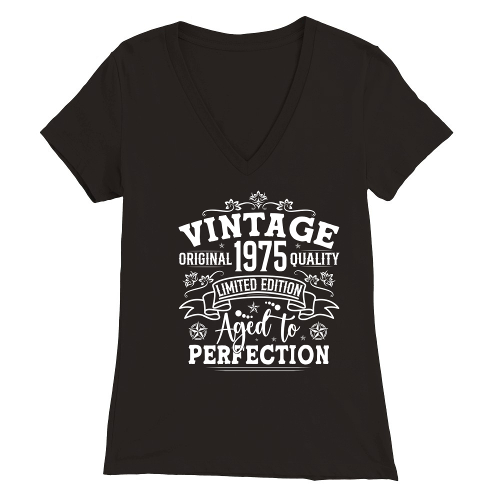 Vintage Birthday TShirt Design Bundle 1975 Premium Womens V-Neck T-shirt