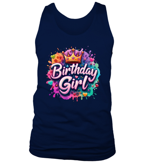Birthday Girl with Crown 3 Tank Top Unisex