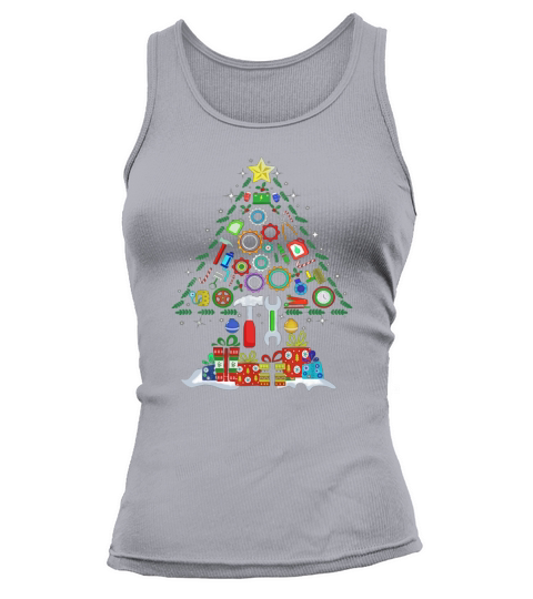 Merry Christmas Mechanic Christmas Tree Tank top Woman