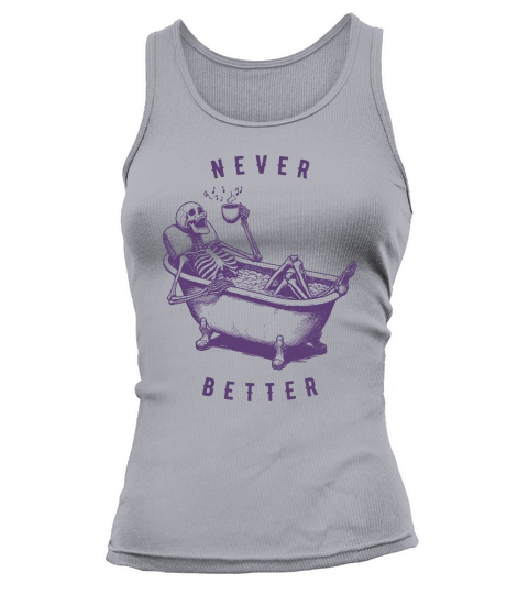 Never Better Skeleton In Bathtub L Violet Tank top Woman