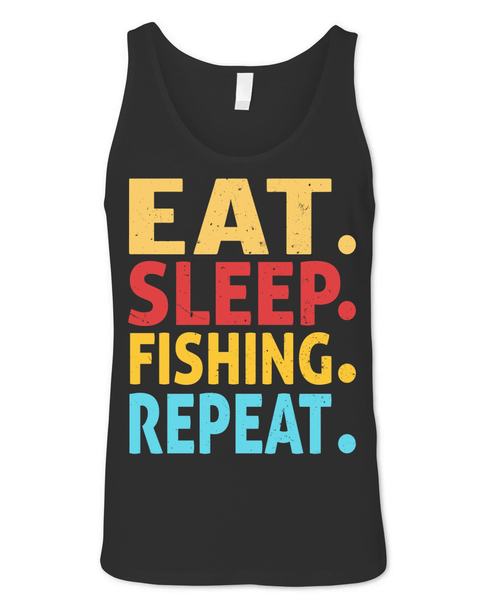 Eat sleep fishing repeat Unisex Jersey Tank