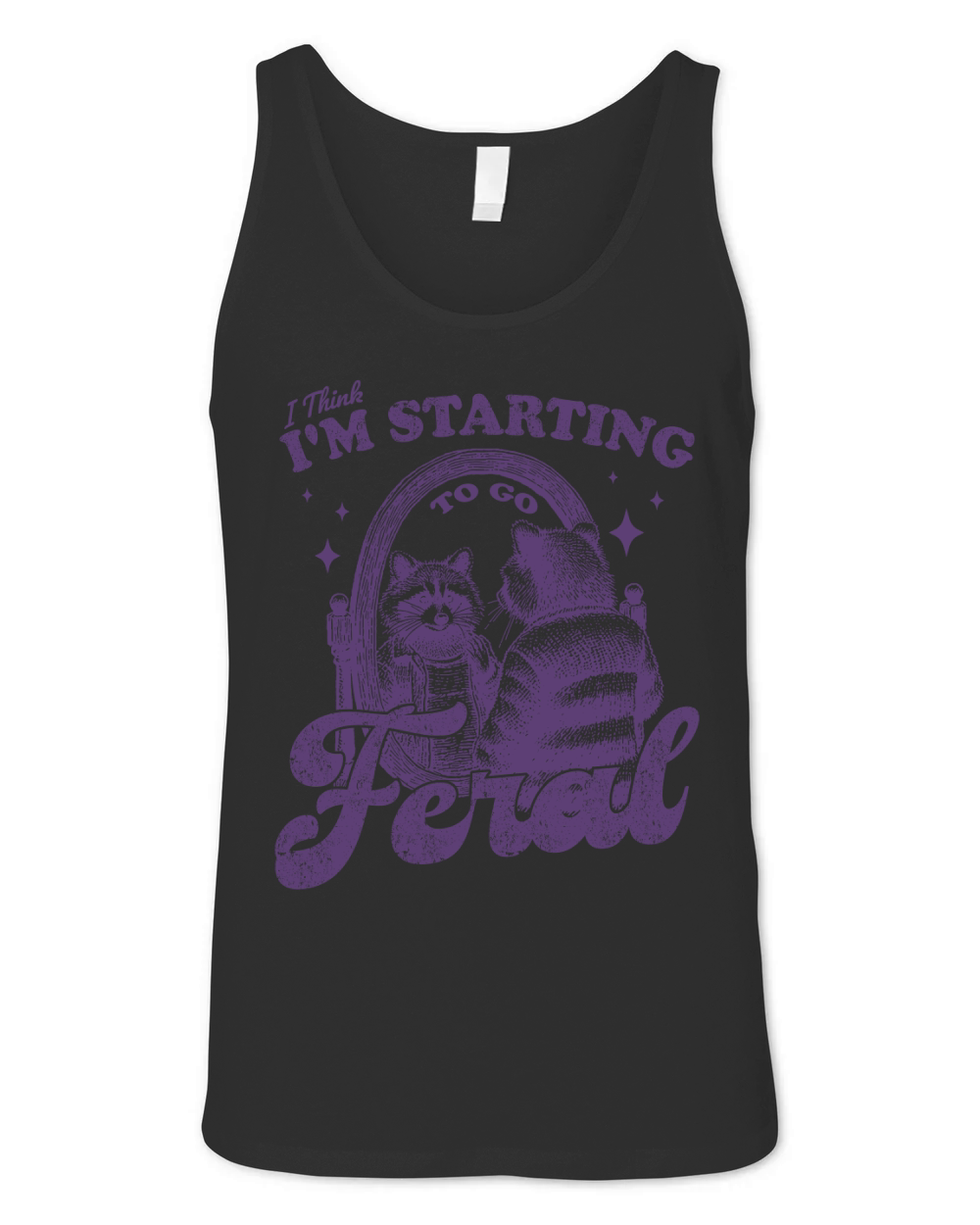 Raccoon in Mirror L Violet Unisex Jersey Tank