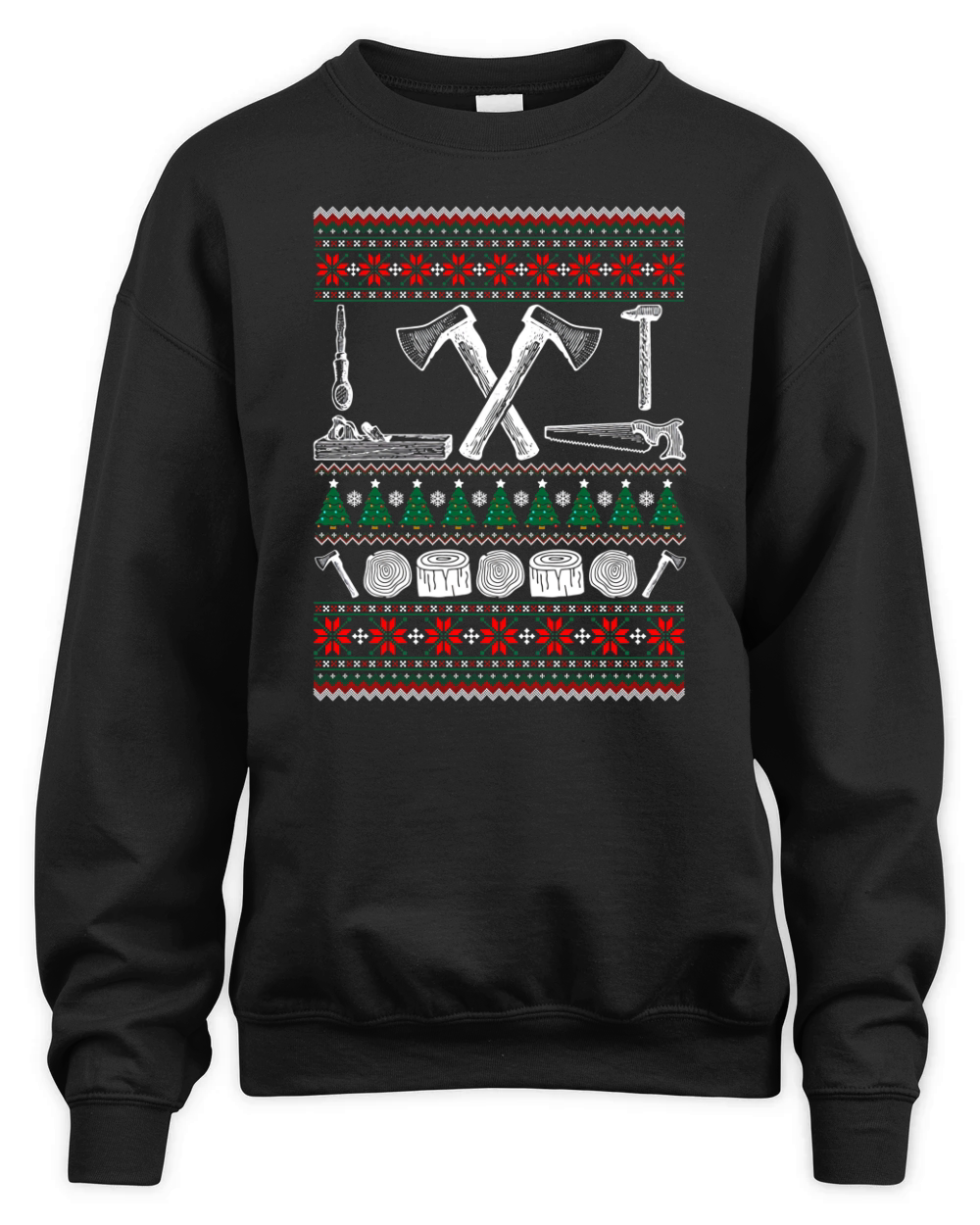 Woodworker Profession Ugly Christmas Unisex Premium Crewneck Sweatshirt