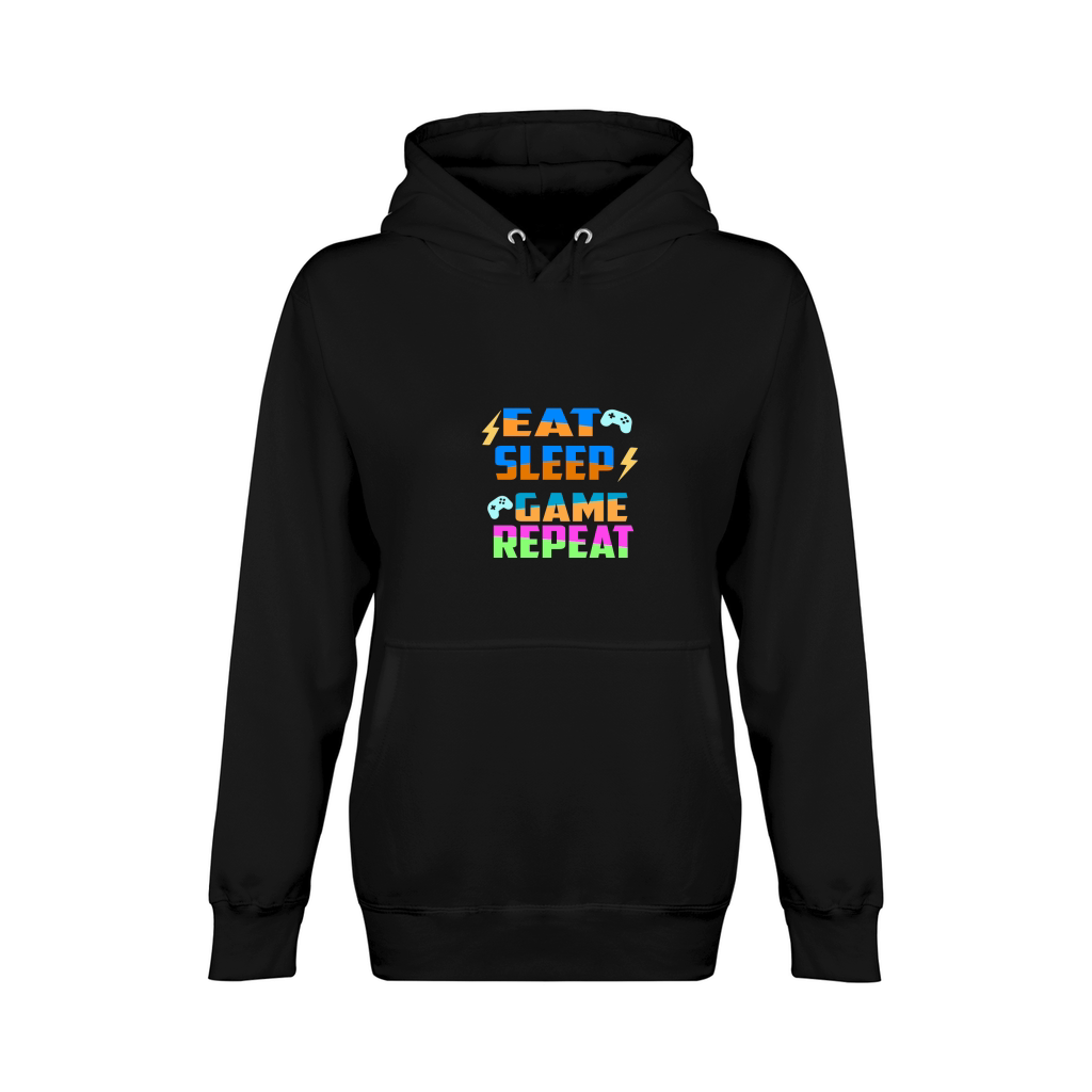 EAT SLEEP GAME REPEAT GYM TYPOGRAPHY Unisex Premium Pullover Hoodie
