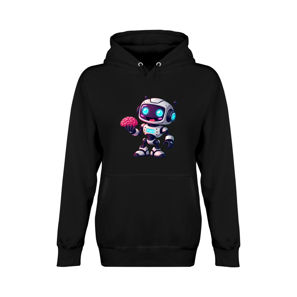 Robot Holding a Brain Unisex Premium Pullover Hoodie