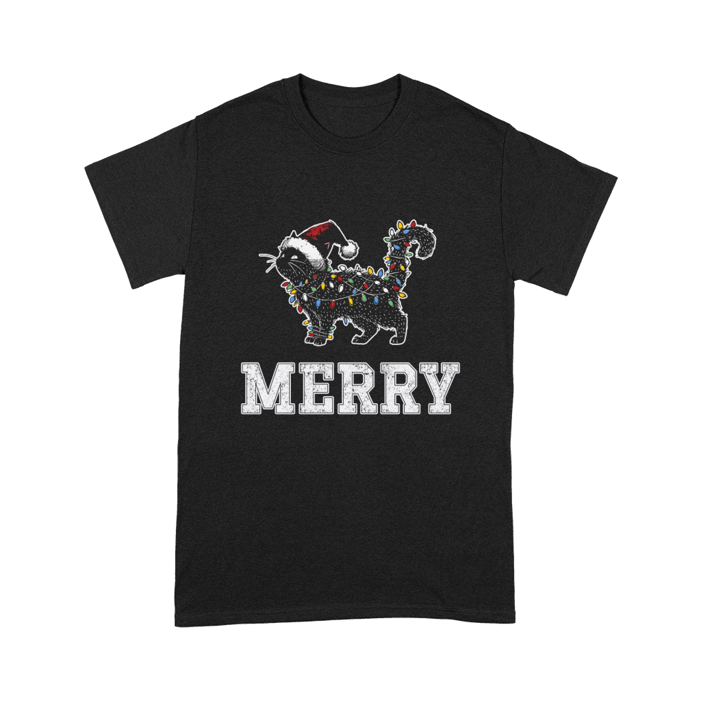 MERRY CAT WRAPPED BY CHRISTMAS LIGHTS D Color 5 Unisex T-Shirt