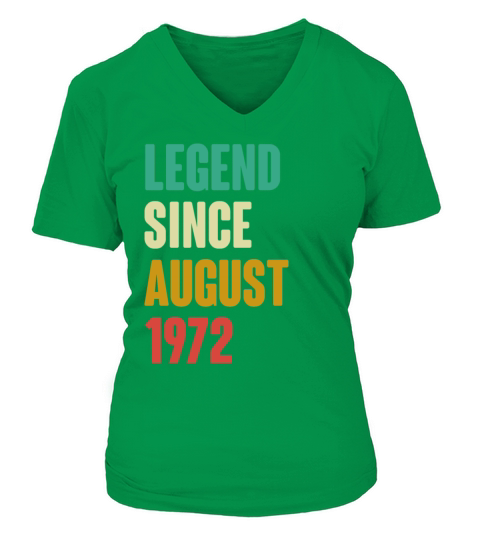 August 1972 50th Birthday 50 Years Old Bday Gift V-neck T-Shirt Woman
