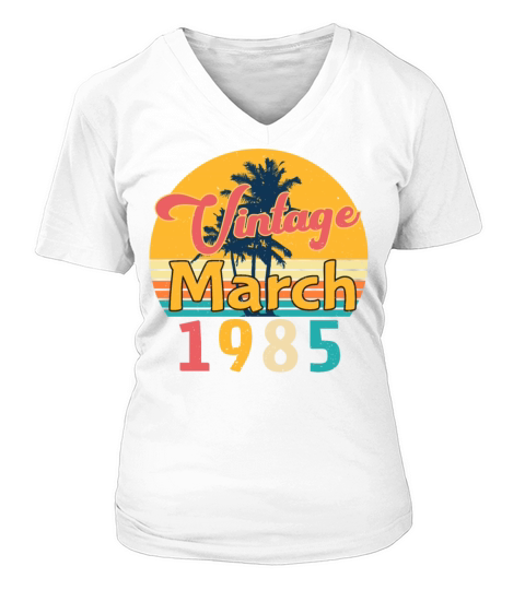 Gift Idea Retro March 1985 V-neck T-Shirt Woman