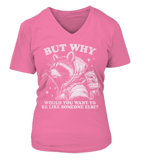 Inspirational Self Love Raccoon D White GR V-neck T-Shirt Woman