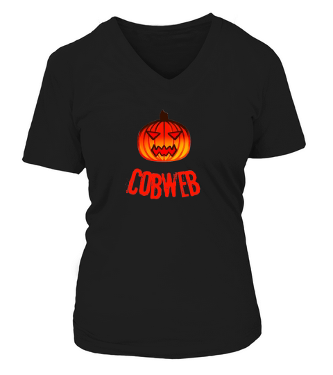 Pumpkin Cobweb V-neck T-Shirt Woman