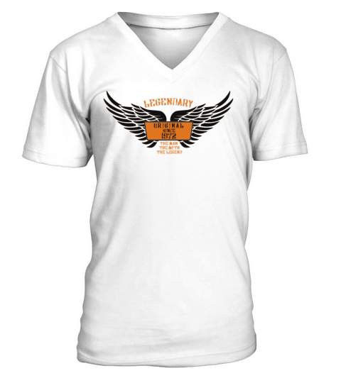 50th Birthday Vintage 1972 Original since 1972 V-Neck T-shirt