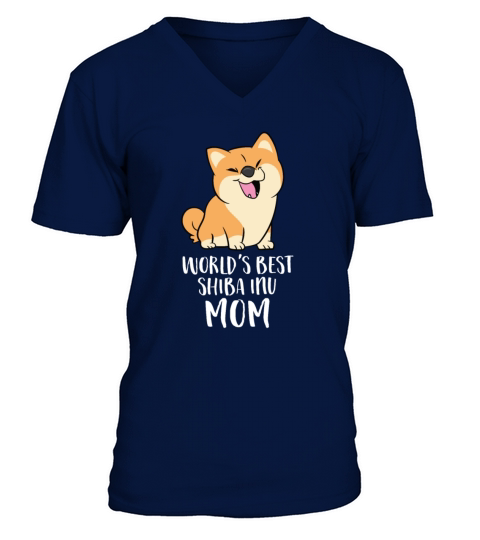 Worlds Best Shiba Inu Mom Dog Shiba Mama Cute V-Neck T-shirt