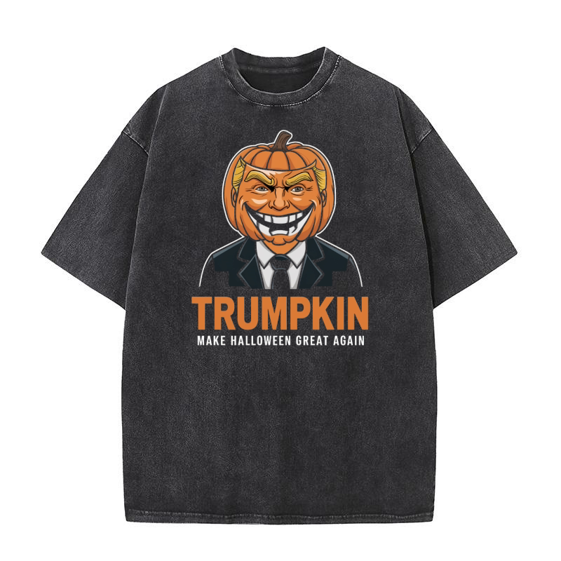 406. Trumpkin Make halloween great again Washed T-Shirt