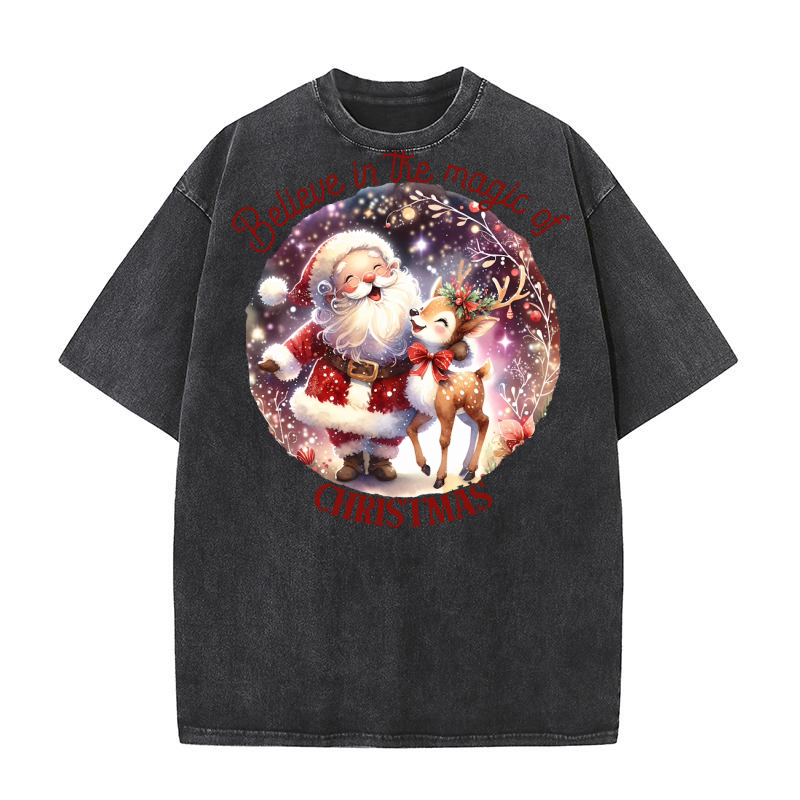 believe in the magic of christmas 3 Washed T-Shirt