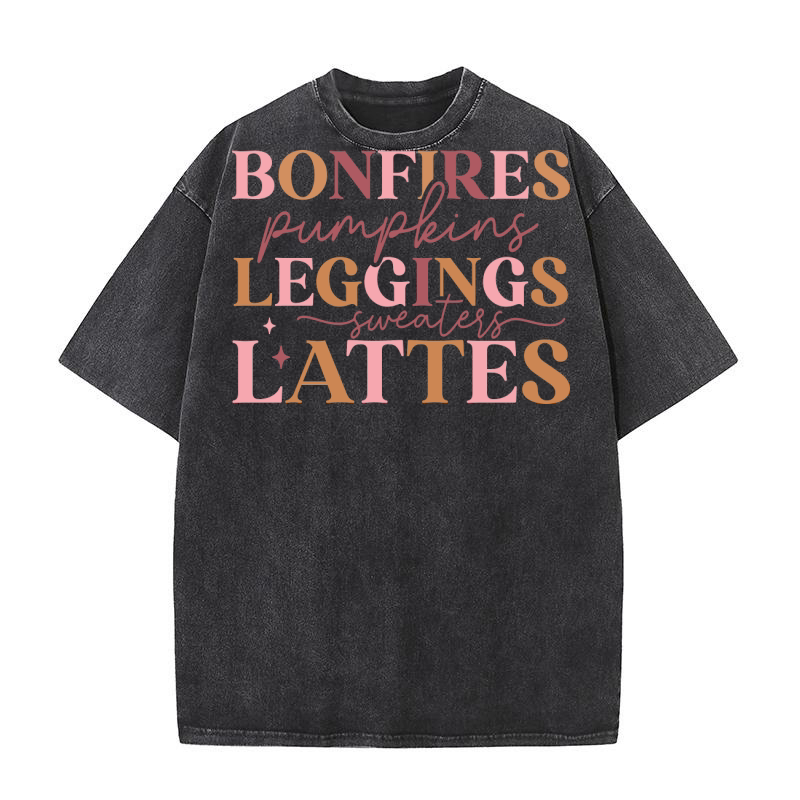 bonfires pumpkins t shirt design 1 Washed T-Shirt