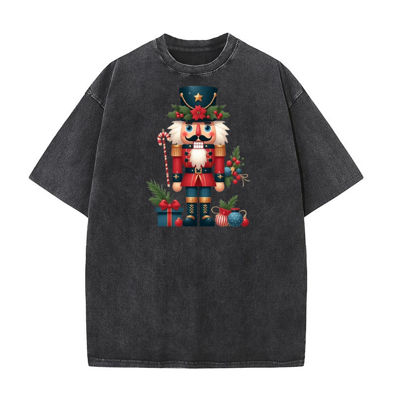 Christmas Nutcracker (2) Washed T-Shirt