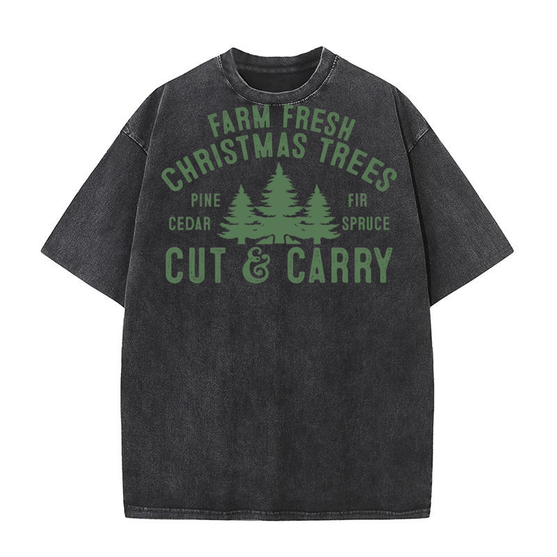 Farm fresh christmas trees cut & carry 3 Washed T-Shirt