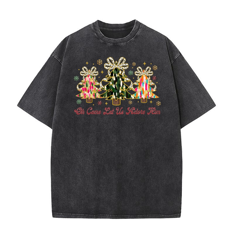 Oh come let us adore him brushstroke Washed T-Shirt